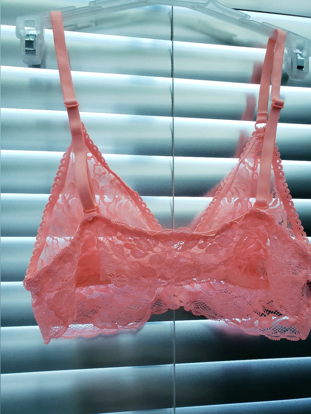 Lace Bralette - Coral Pink - Picture 5 of 6